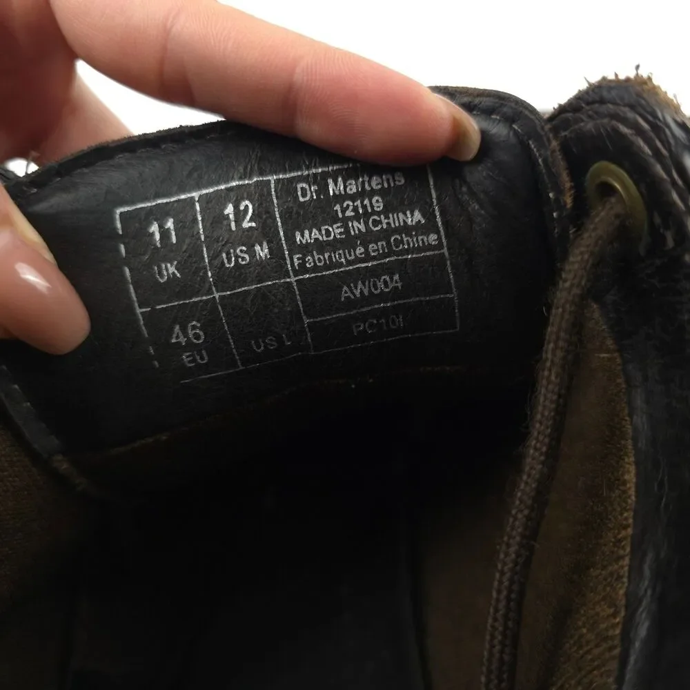 DR MARTENS Vintage 12119 Ankle Work Boot Brown Leather 90s Y2k Streetwear Grunge